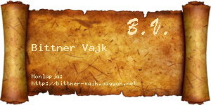 Bittner Vajk névjegykártya